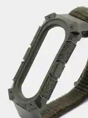 Зелёный хаки нейлоновый ремешок для Xiaomi Mi Band 3 / 4 / 5 / 6 на липучке