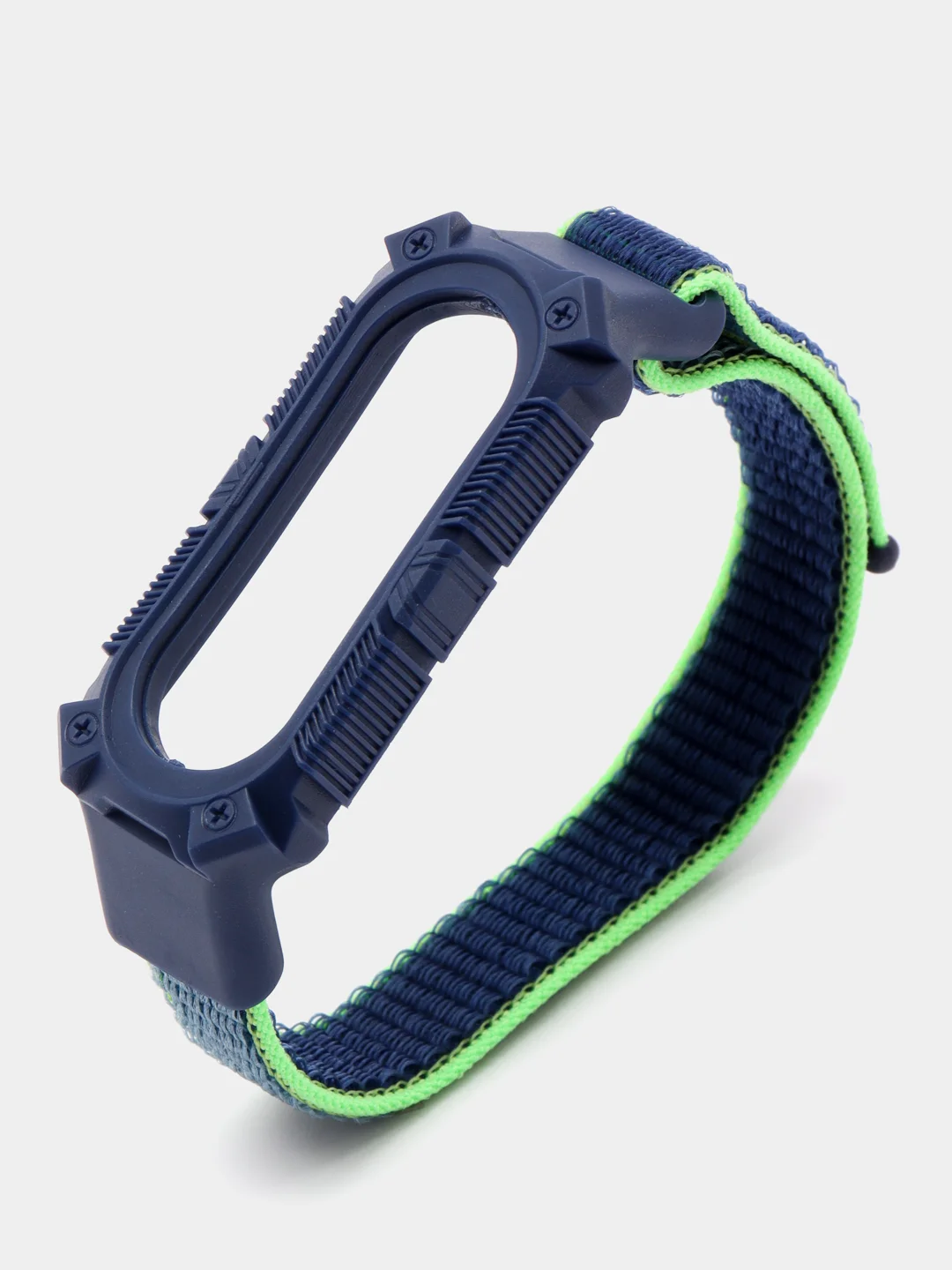 Темно-синий нейлоновый ремешок для Xiaomi Mi Band 3 / 4 / 5 / 6 на липучке