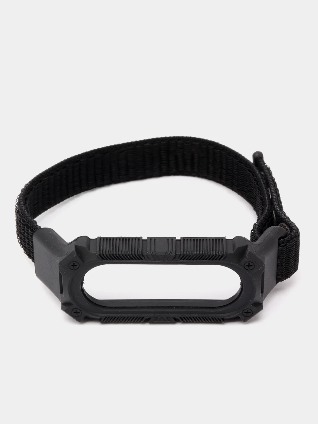 Черный нейлоновый ремешок для Xiaomi Mi Band 3 / 4 / 5 / 6 на липучке