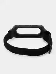Черный нейлоновый ремешок для Xiaomi Mi Band 3 / 4 / 5 / 6 на липучке
