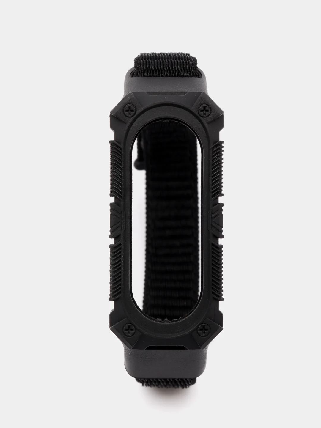 Черный нейлоновый ремешок для Xiaomi Mi Band 3 / 4 / 5 / 6 на липучке