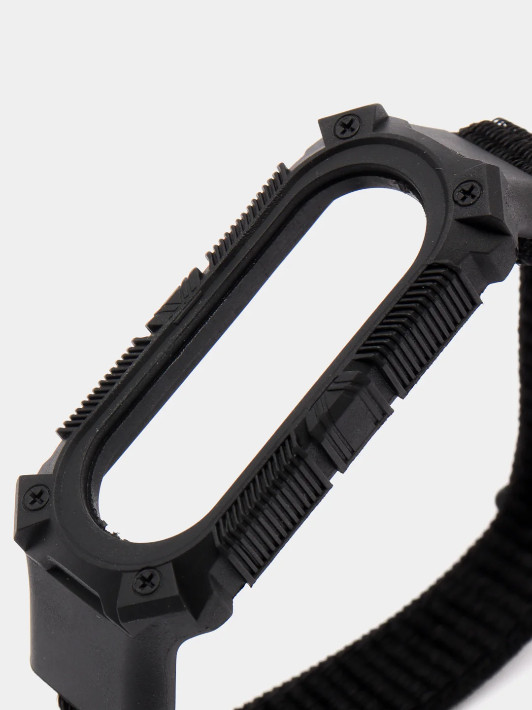Черный нейлоновый ремешок для Xiaomi Mi Band 3 / 4 / 5 / 6 на липучке