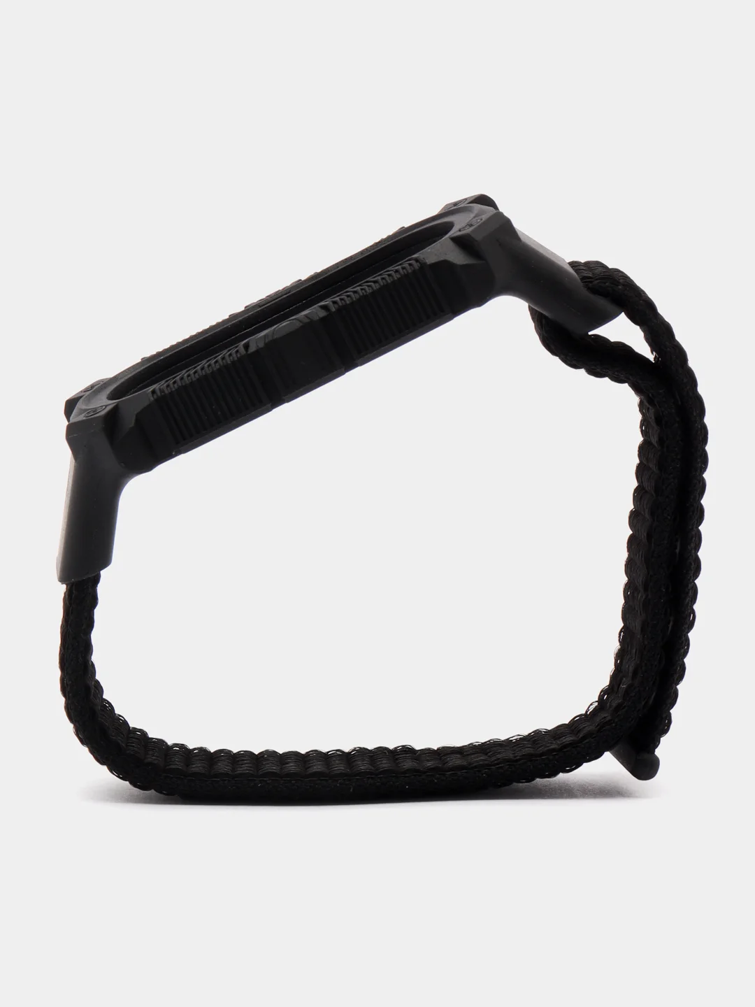 Черный нейлоновый ремешок для Xiaomi Mi Band 3 / 4 / 5 / 6 на липучке