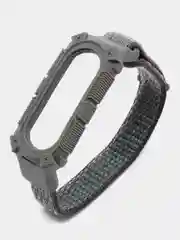 Серый нейлоновый ремешок для Xiaomi Mi Band 3 / 4 / 5 / 6 на липучке