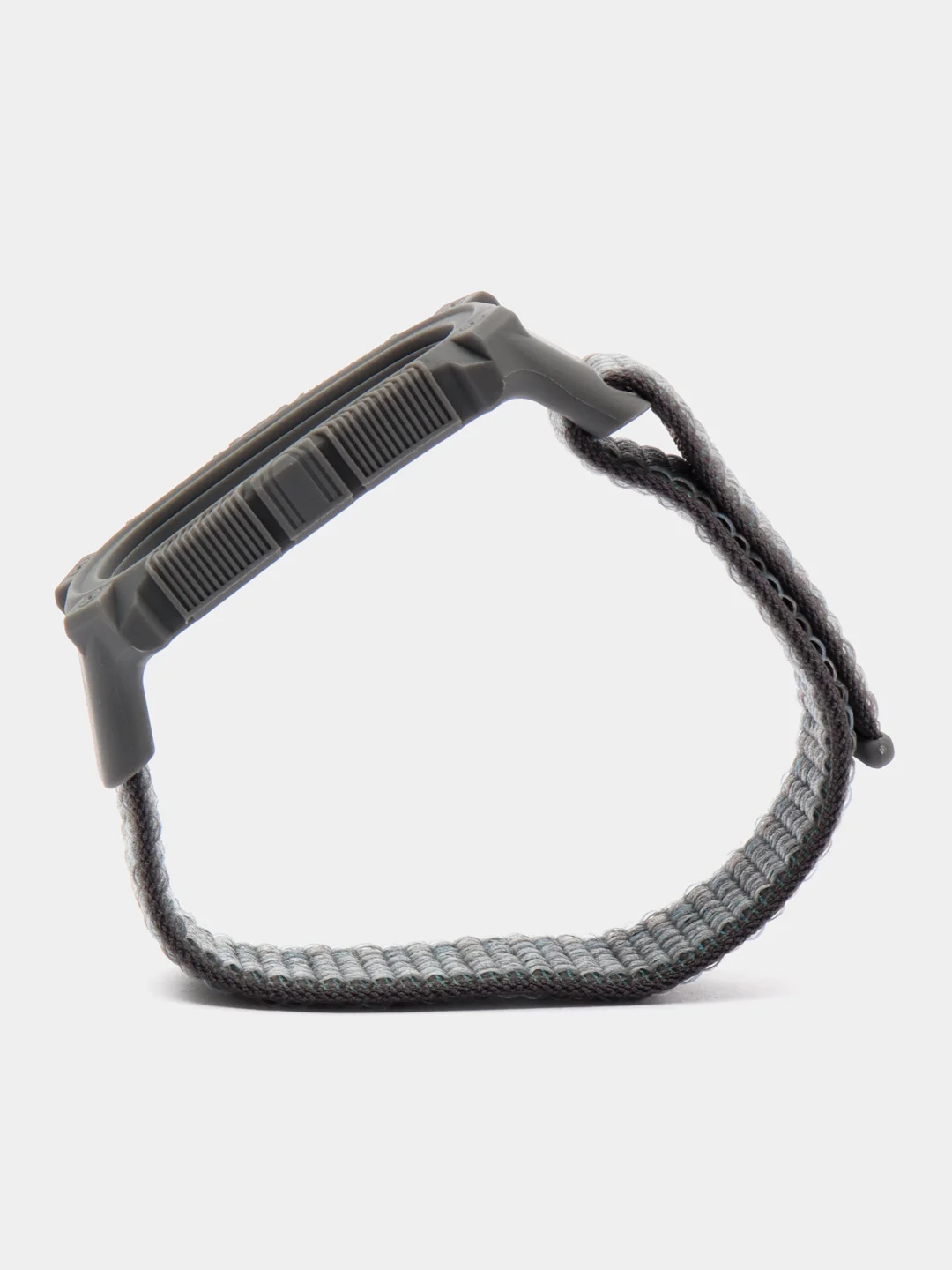 Серый нейлоновый ремешок для Xiaomi Mi Band 3 / 4 / 5 / 6 на липучке