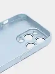 Голубой силиконовый чехол на iPhone 13, 13 Pro, 13 Pro Max, со стеклянной панелью