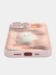 Кораллово-розовый силиконовый чехол на iPhone 13, 13 Pro, 13 Pro Max, со стеклянной панелью