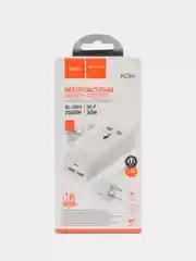 Белый многофункциональный сетевой фильтр, удлинитель Hoco AC7A, AC8A, AC9A c USB, Type-C 17-30W