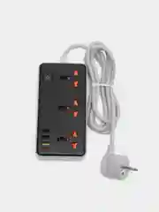Черный многофункциональный сетевой фильтр, удлинитель Hoco AC7A, AC8A, AC9A c USB, Type-C 17-30W