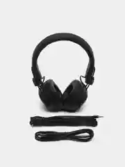Черный беспроводные полноразмерные наушники Bluetooth или AUX с микрофоном, беспроводная зарядка