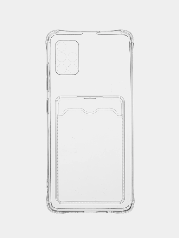 Чехол для Samsung Galaxy A51 4G, M40S, прозрачный с карманом для карт