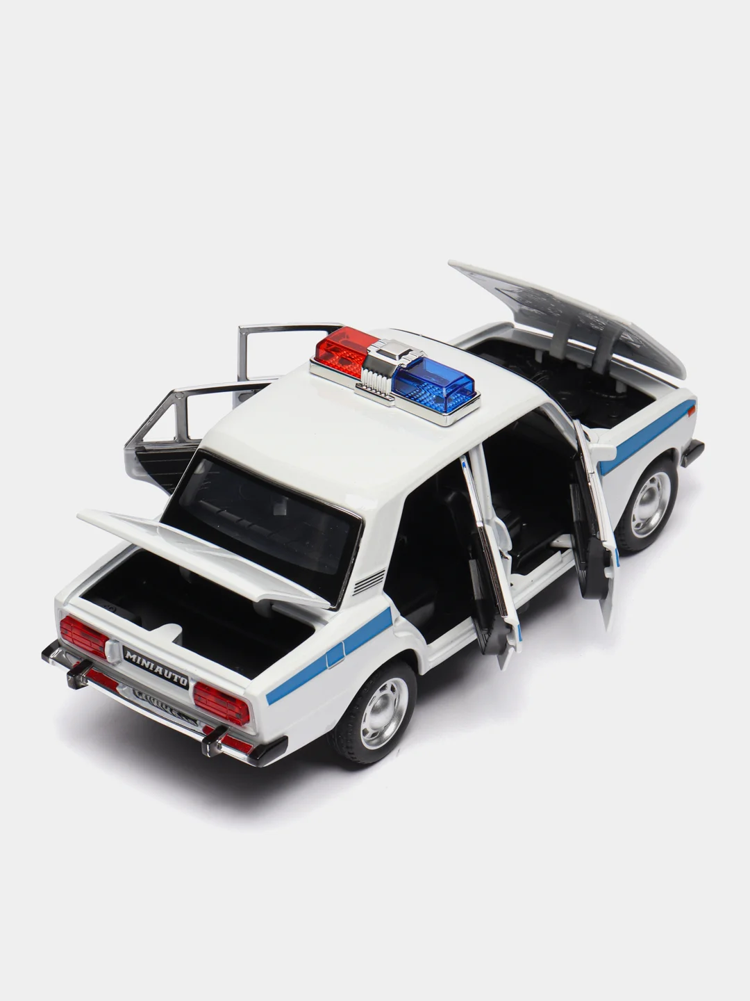 Машинка металлическая 1:24 ВАЗ-2106 жигули: полиция ДПС 2415B, 21 см, инерционная, звук