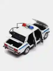 Машинка металлическая 1:24 ВАЗ-2106 жигули: полиция ДПС 2415B, 21 см, инерционная, звук