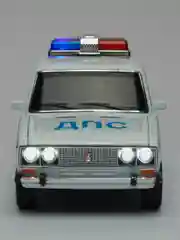 Машинка металлическая 1:24 ВАЗ-2106 жигули: полиция ДПС 2415B, 21 см, инерционная, звук
