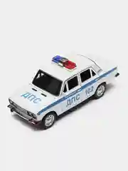 Машинка металлическая 1:24 ВАЗ-2106 жигули: полиция ДПС 2415B, 21 см, инерционная, звук