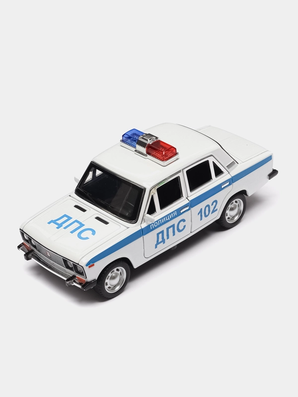 Машинка металлическая 1:24 ВАЗ-2106 жигули: полиция ДПС 2415B, 21 см, инерционная, звук
