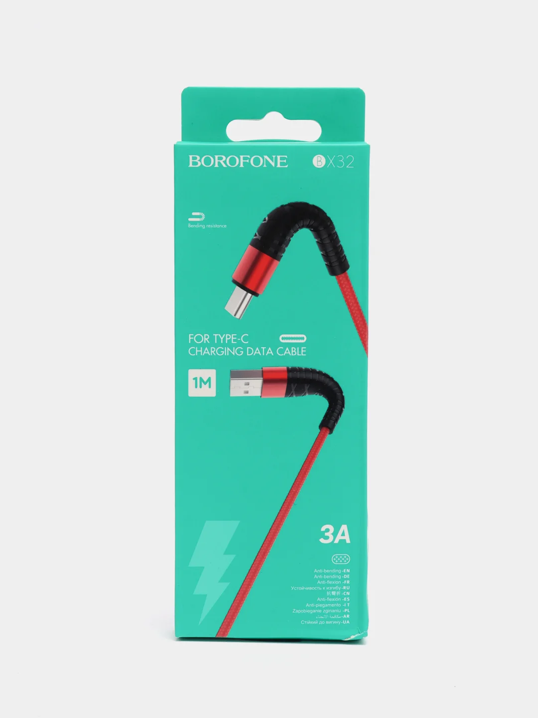 Красный кабель зарядный Borofone BX32 (Lightning, Micro-USB, Type-C) для iPhone и Android