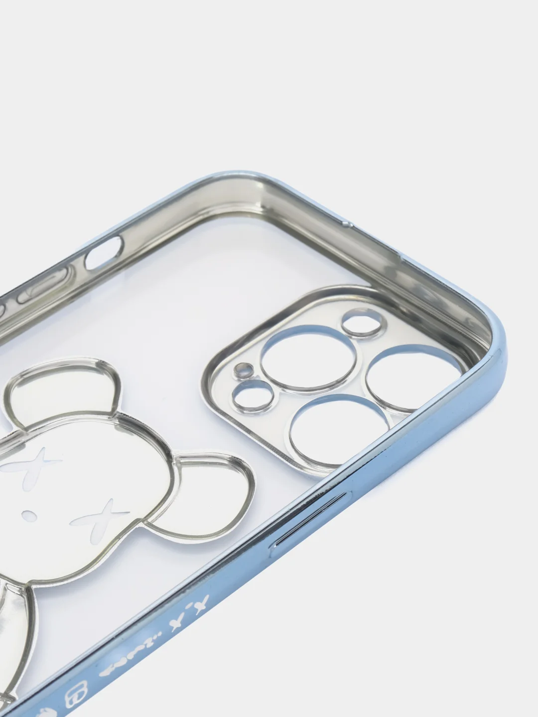 Бирюзовый чехол для iPhone 11 / 12 / 13 / 14 Pro Max KAWS силиконовый прозрачный айфон про макс
