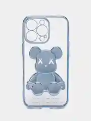 Бирюзовый чехол для iPhone 11 / 12 / 13 / 14 Pro Max KAWS силиконовый прозрачный айфон про макс