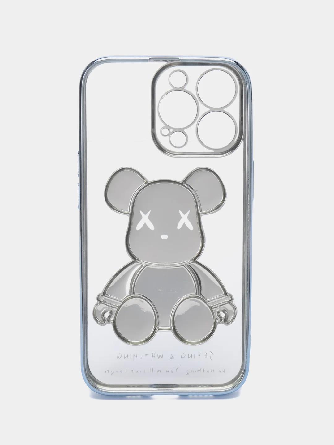 Бирюзовый чехол для iPhone 11 / 12 / 13 / 14 Pro Max KAWS силиконовый прозрачный айфон про макс