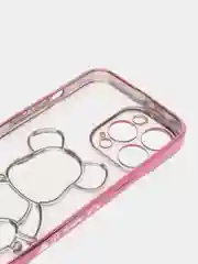 Розовый чехол для iPhone 11 / 12 / 13 / 14 Pro Max KAWS силиконовый прозрачный айфон про макс