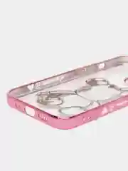 Розовый чехол для iPhone 11 / 12 / 13 / 14 Pro Max KAWS силиконовый прозрачный айфон про макс
