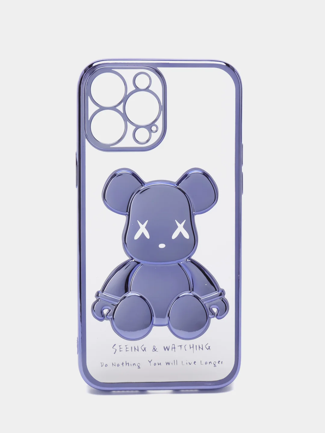 Синий меланж чехол для iPhone 11 / 12 / 13 / 14 Pro Max KAWS силиконовый прозрачный айфон про макс