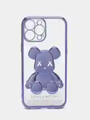 Синий меланж чехол для iPhone 11 / 12 / 13 / 14 Pro Max KAWS силиконовый прозрачный айфон про макс