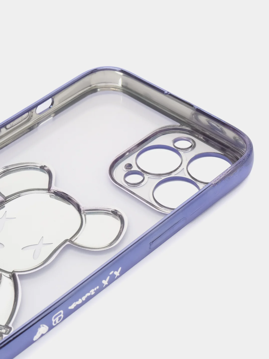 Синий меланж чехол для iPhone 11 / 12 / 13 / 14 Pro Max KAWS силиконовый прозрачный айфон про макс