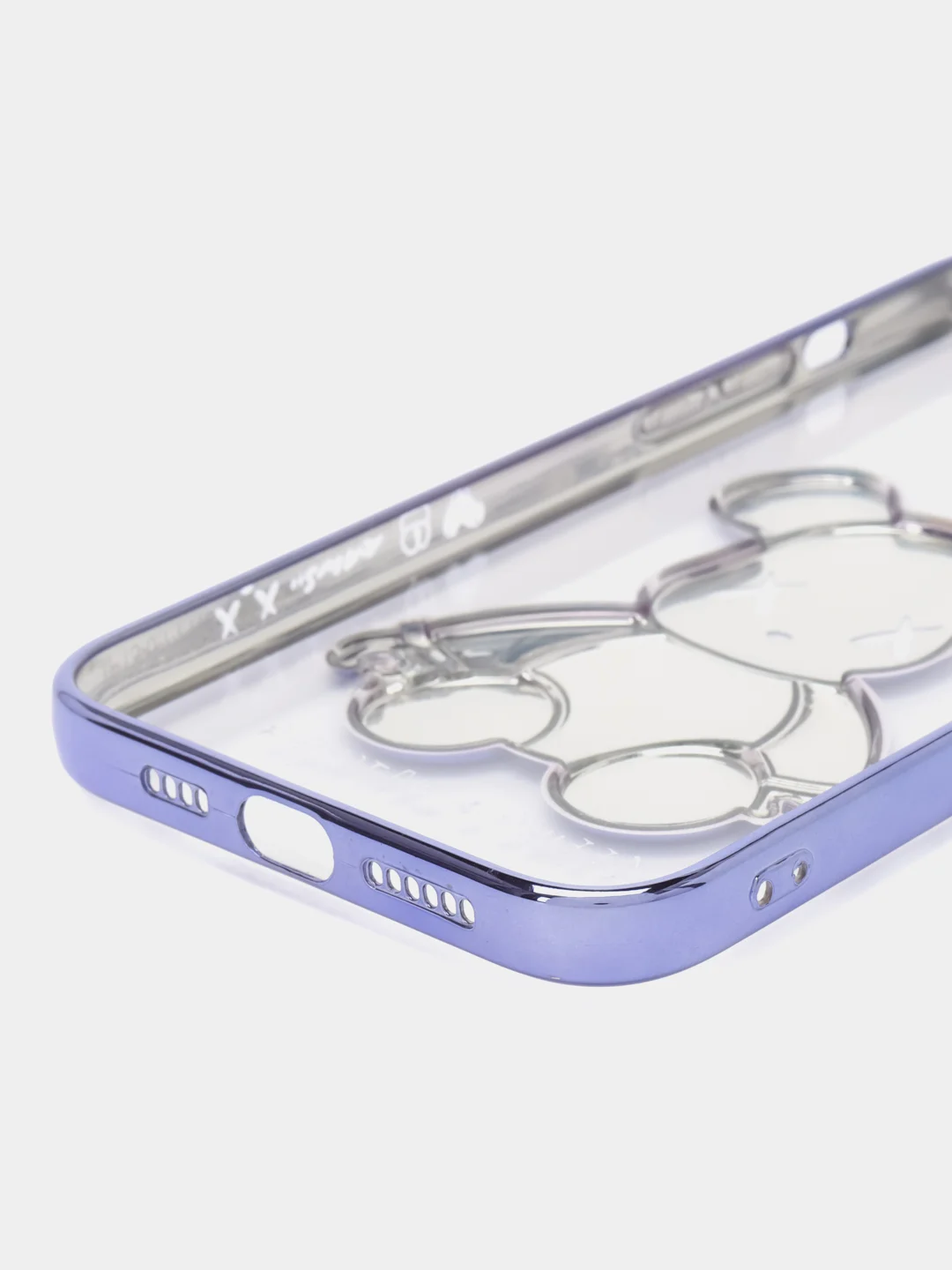 Синий меланж чехол для iPhone 11 / 12 / 13 / 14 Pro Max KAWS силиконовый прозрачный айфон про макс