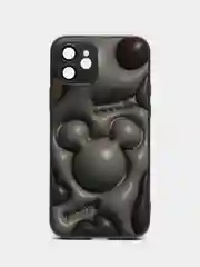 Хром чехол силиконовый для iPhone 12, со стеклянной панелью