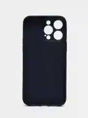 Темно-синий силиконовый чехол на iPhone 14, 14 Plus, 14 Pro, 14 Pro Max, со стеклянной панелью