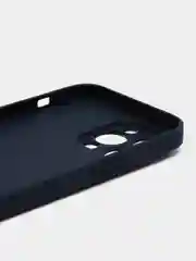 Темно-синий силиконовый чехол на iPhone 14, 14 Plus, 14 Pro, 14 Pro Max, со стеклянной панелью