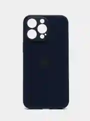 Темно-синий силиконовый чехол на iPhone 14, 14 Plus, 14 Pro, 14 Pro Max, со стеклянной панелью