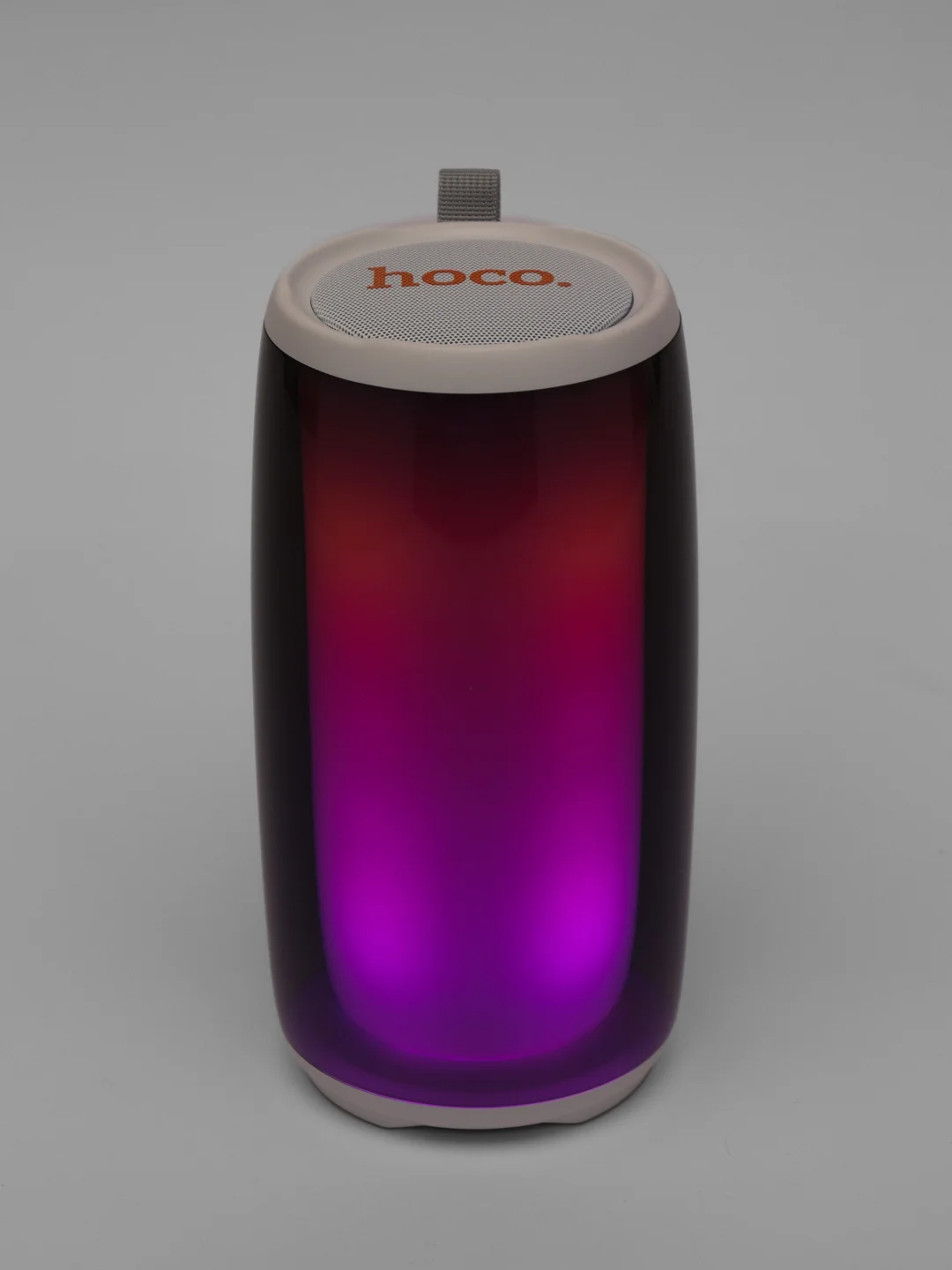 Белый беспроводная колонка hoco HC18, LED подсветка 360, AUX, FM, USB, TF Card, BT 5.1