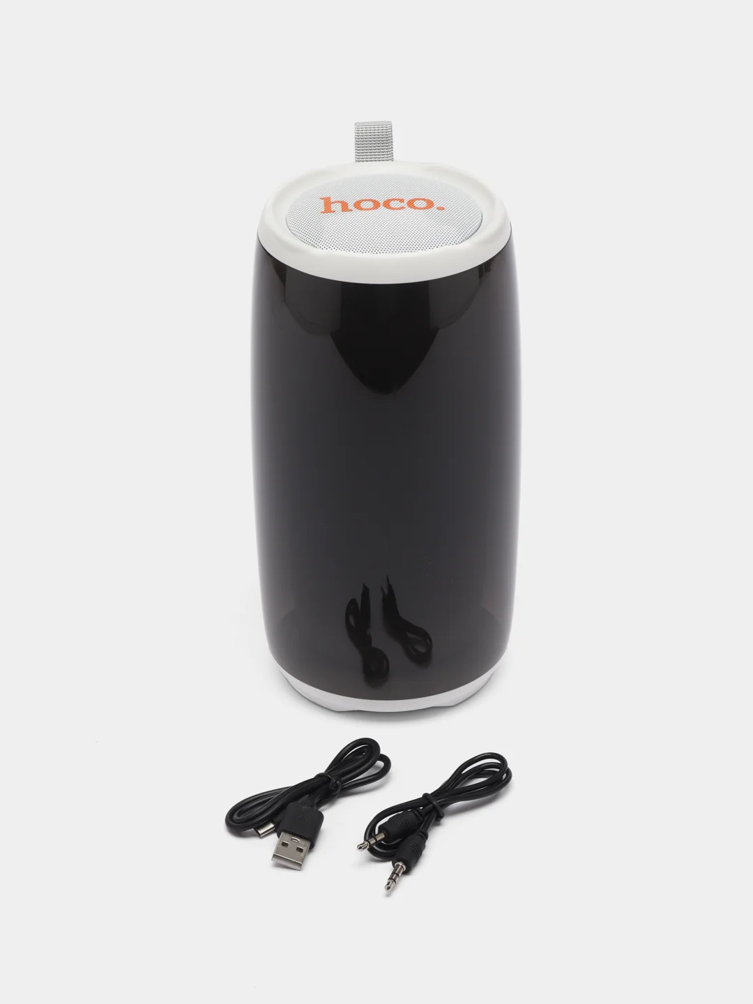 Белый беспроводная колонка hoco HC18, LED подсветка 360, AUX, FM, USB, TF Card, BT 5.1