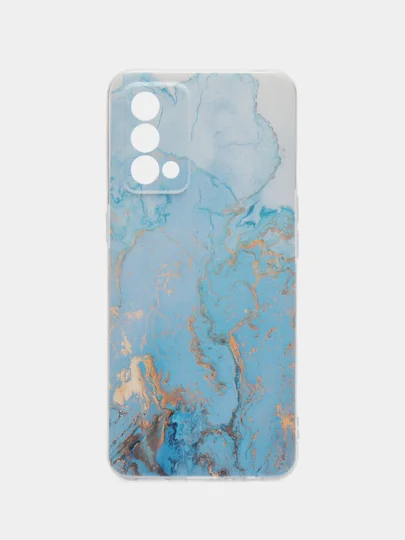 Бирюзовый чехол на Realme GT Master Edition / Реалми GT Master Edition с рисунком, защита камеры