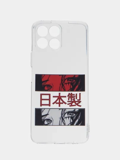 Силиконовый чехол на Honor X8 / Хонор Х8 прозрачный, с рисунком, защита камеры
