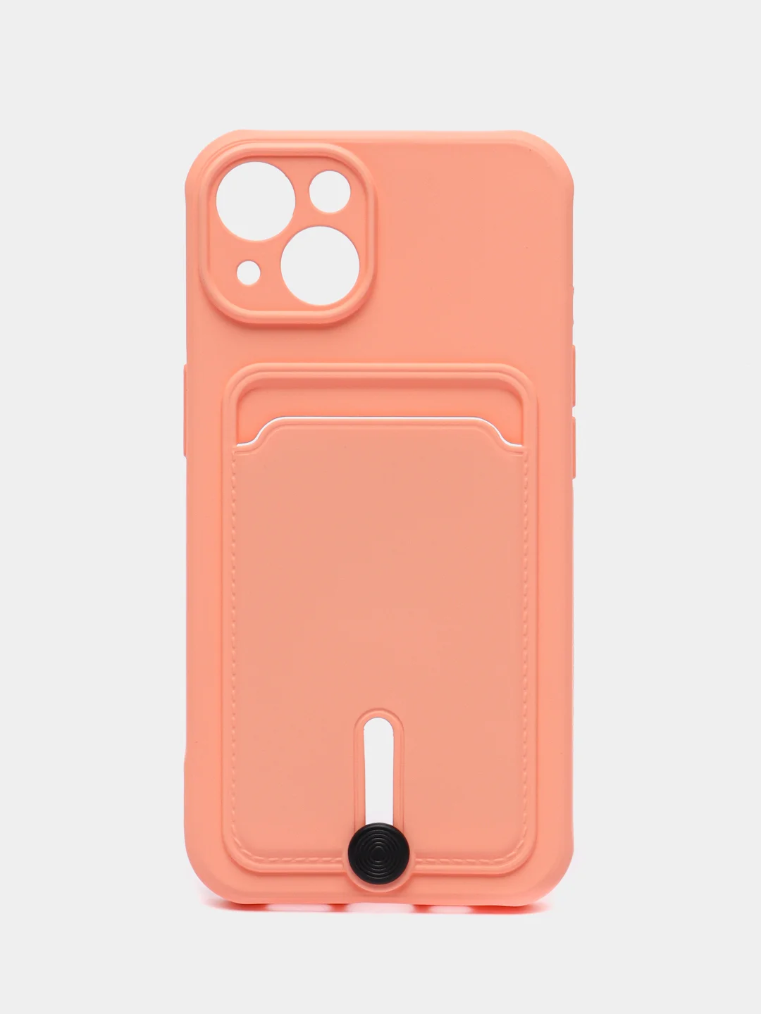 Коралловый чехол силиконовый для iPhone 7/8/SE/11/12/13/14/15/Plus/Pro Max, с карманом для карты