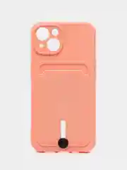 Коралловый чехол силиконовый для iPhone 7/8/SE/11/12/13/14/15/Plus/Pro Max, с карманом для карты