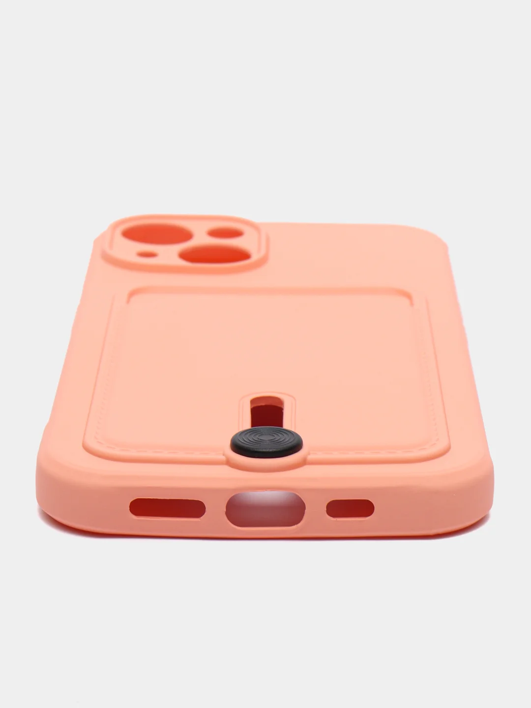 Коралловый чехол силиконовый для iPhone 7/8/SE/11/12/13/14/15/Plus/Pro Max, с карманом для карты