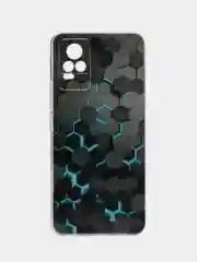 Силиконовый чехол на Vivo V21e 4G / Виво V21e 4G прозрачный, с рисунком, защита камеры