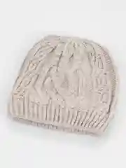 Коричневый шапка женская  Колосок, бини вязаная на флисе, зима-осень