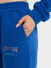 Темно-синий женский спортивный костюм, на флисе, с принтом "New York": худи и штаны