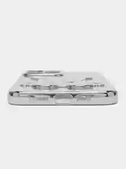 Серебряный чехол для iPhone 11 / 12 / 13 / 14 Pro Max KAWS силиконовый прозрачный айфон про макс