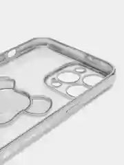 Серебряный чехол для iPhone 11 / 12 / 13 / 14 Pro Max KAWS силиконовый прозрачный айфон про макс
