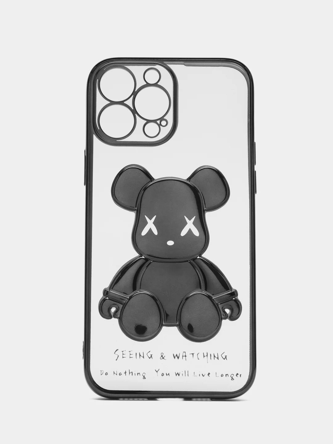 Синий меланж чехол для iPhone 11 / 12 / 13 / 14 Pro Max KAWS силиконовый прозрачный айфон про макс