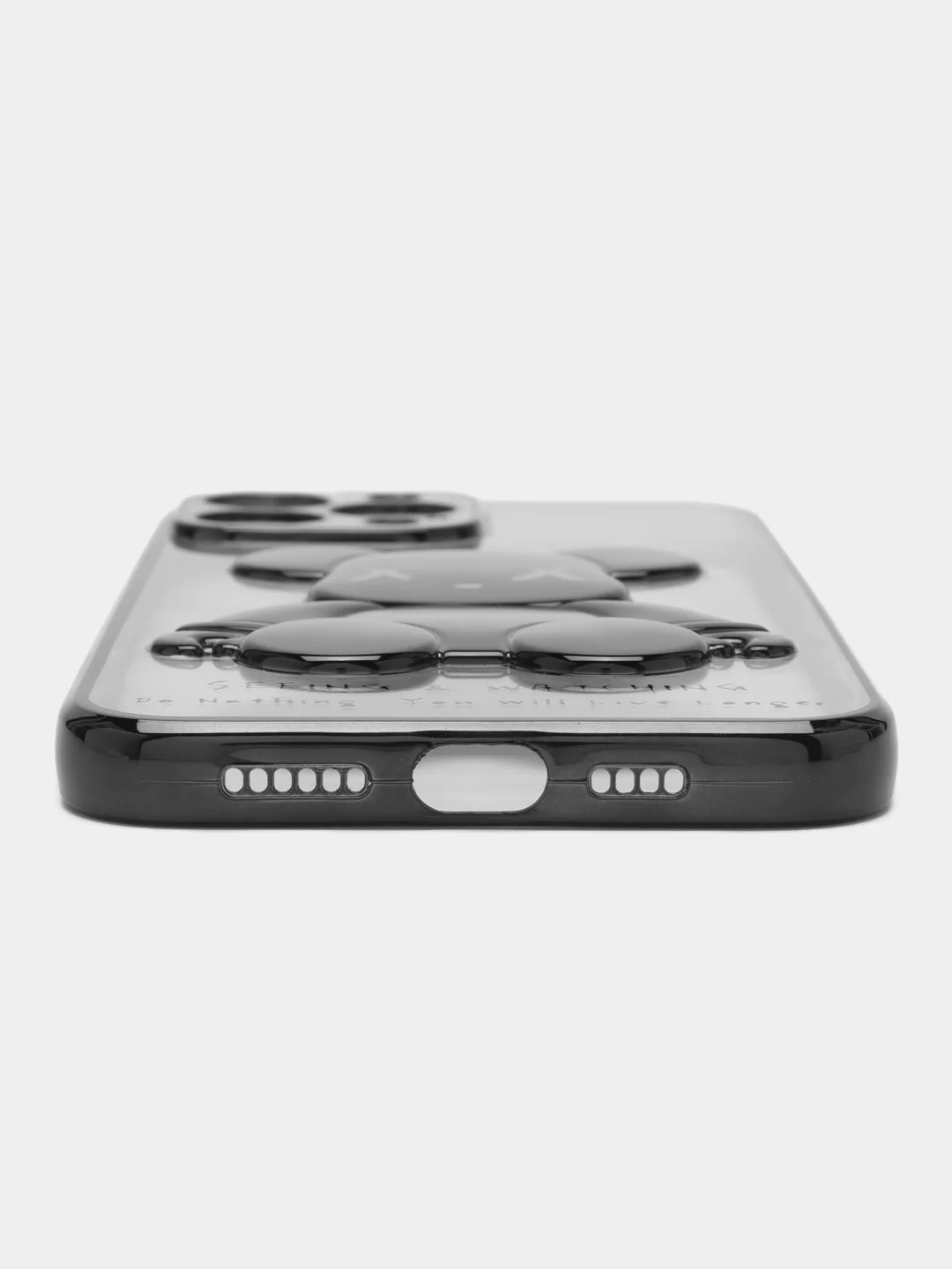 Синий меланж чехол для iPhone 11 / 12 / 13 / 14 Pro Max KAWS силиконовый прозрачный айфон про макс