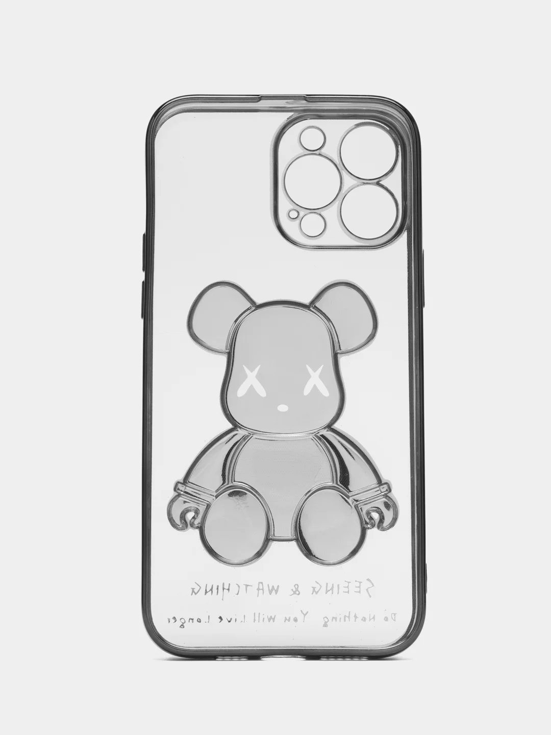 Синий меланж чехол для iPhone 11 / 12 / 13 / 14 Pro Max KAWS силиконовый прозрачный айфон про макс