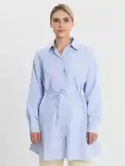 Голубой рубашка женская